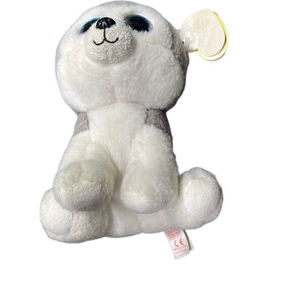 Ty Beanie Babies Original Gray & White Husky Dog Plush Blue Sparkle Eyes NWT - Picture 6 of 13